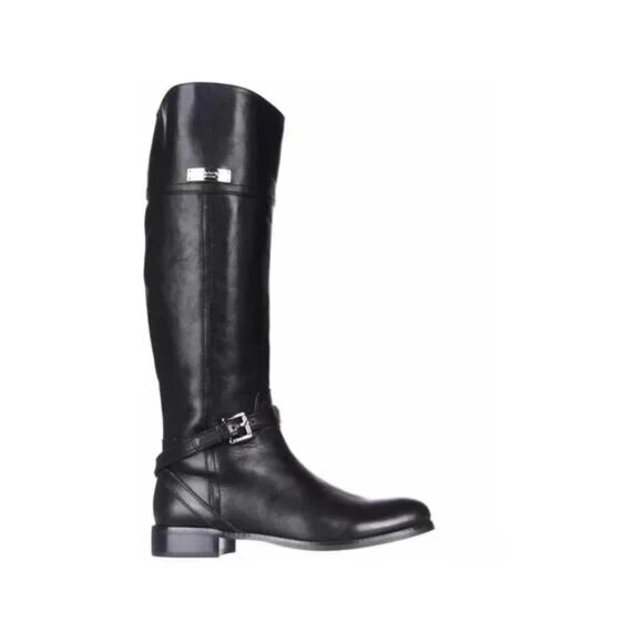 Coach Women's Black Micha Leather Knee High Classic Riding Boots $249 - Picture 2 of 7